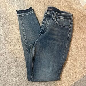 NYDJ Blue Skinny Jeans with Faded Vintage Look